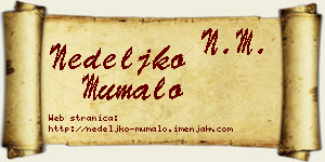 Nedeljko Mumalo vizit kartica